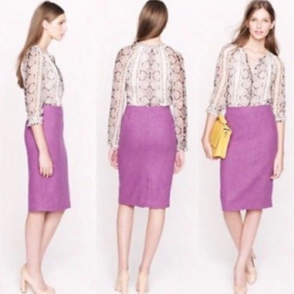 J. Crew Pencil Skirt No 2 Purple Size 6 - A